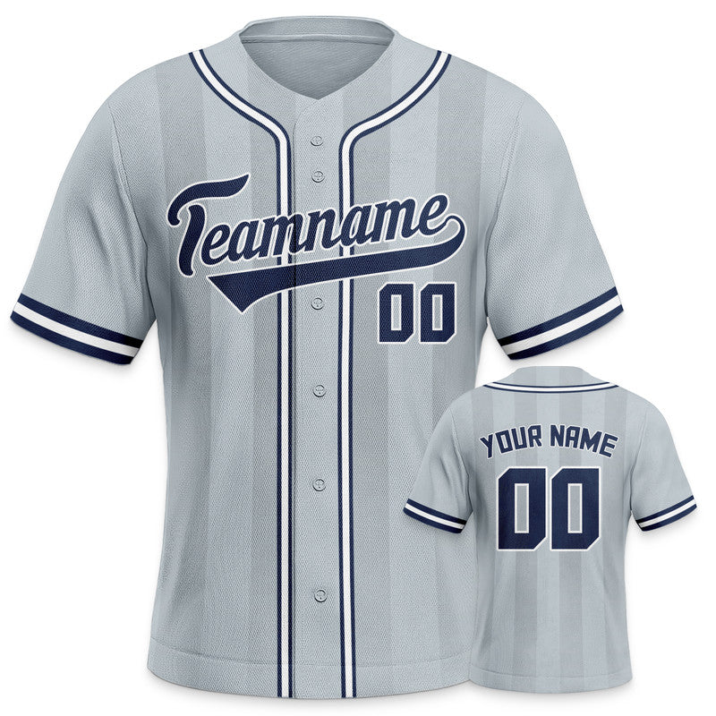 Custom Gray Navy-White Creative  Cool Concept Authentic Baseball Jersey